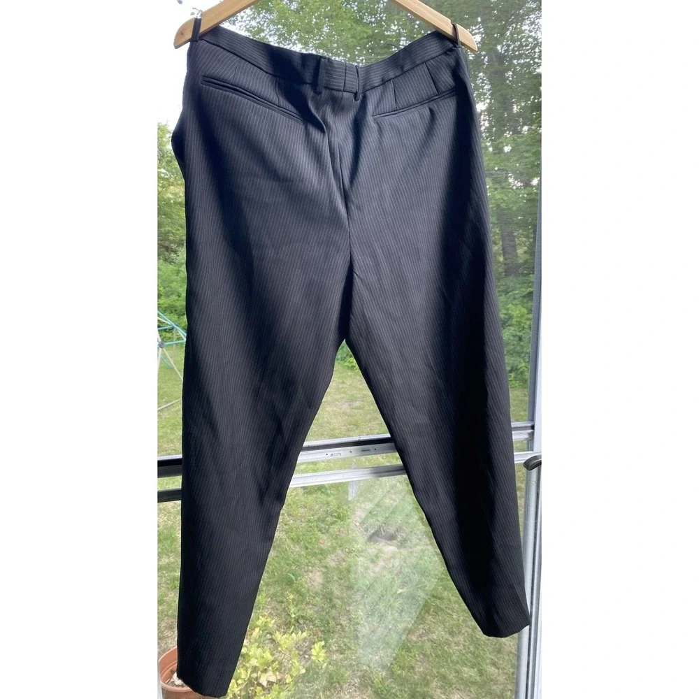 Jack Ashore Men's 39 Waist Suit Pants Black Pinstripe 27 Inch Inseam
